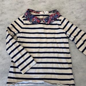 Gap girls striped shirt with floral collar